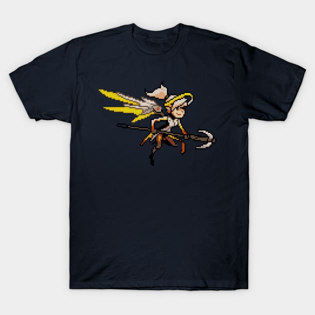 Overwatch - 16-Bit Mercy T-Shirt by wyckedguitarist